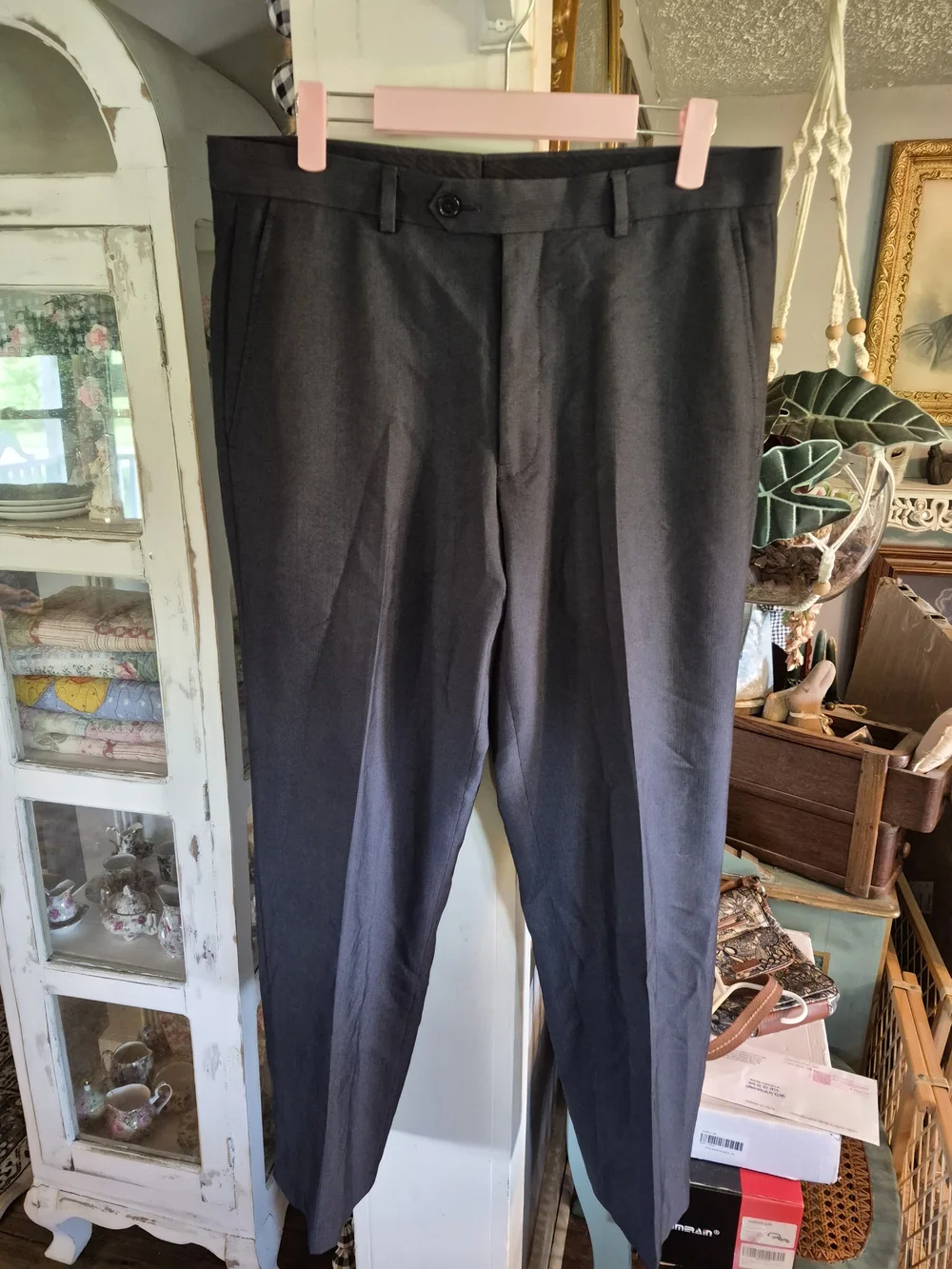 Apt. 9 Men's Dress Pants in a charcoal or dark gray color. Based on visual detai